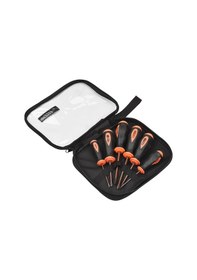 Resim Konesam Penggong 6 Parça Evcil Tornavida Seti - Siyah Turuncu, S2 Çelik, Düz/cross Uçlu, Kaymazsız Kollü, Elden Kullanıma Uygun, Çanta İle Paketli 