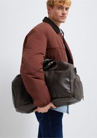 Resim Mavi Kahverengi Suni Deri Spor Çantası 0911571-70246 