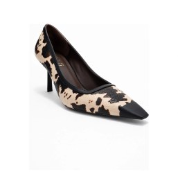 Resim Luvishoes Luvi Shoes Rona Siyah Bej Desenli Mat Burunlu Kadın Topuklu Ayakkabı Bej 