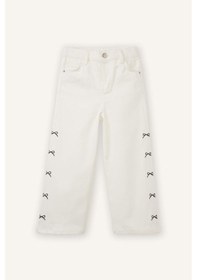 Resim Defacto Wıde Leg Fiyonk Nakışlı Gabardin Pantolon Kız Bebek G8150a526spwt34 Beyaz-wt34 