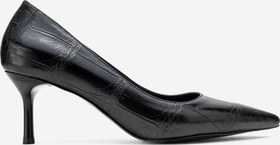 Resim Dericlub Kadın Sivri Burun Croko Stiletto Vegan Deri ZY 4019 CROKO SİYAH 