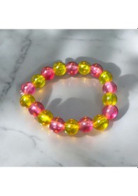 Resim Pembe Sarı Bilekliği 18 Boncuklu Pembe - Sarı 