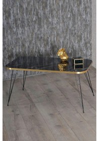 Resim Uslucan Alışveriş Zigon Sehpa Ve Orta Sehpa Kr Set Siyah Ayak Altın Bendir Tel Çok Renkli 