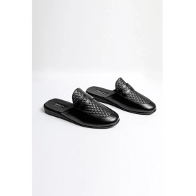 Resim EXCLUSIVE Erkek Ev Terliği Suni Deri 440 Siyah Konforlu Kullanım Alanı İçin Tasarlandı 