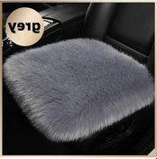 Resim Novahub Peşpeşe Kürk Kaplı Araba Koltuğu Pedi Gri, 46x46cm, 1 Adet, Peluş, Komfortlu Cushion 
