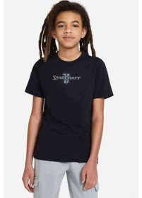 Resim Starcraft Logo Baskılı Unisex Çocuk Siyah T-Shirt 