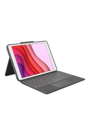 Resim logitech Combo Touch 10.2" iPad 7. 8. ve 9. Nesil ile Uyumlu Çok Yönlü Türkçe Klavyeli Kılıf, Gri 920-009995 