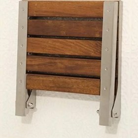 Resim Uray Home Duvara Monte Katlanır Ahşap Duş Oturağı 38X38 (Krom) 