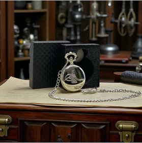 Resim keyfimshop Kişiye Özel Kutulu Osmanlı Tuğralı Gümüş Köstekli Saat 