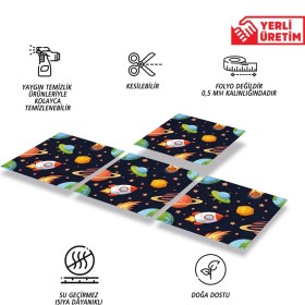 Resim Tink Kendinden Yapışkanlı Çocuk 2 Desenli Pvc Karo 30X30 cm (4 Adet) 0,36 M2 