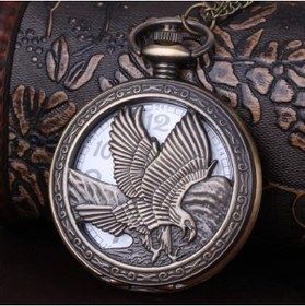 Resim hediyeconcepti Retro Falcon Oyma Kartal Köstekli Cep Saati 