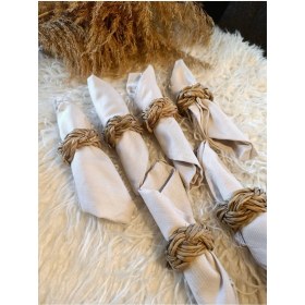 Resim Belirtilmemiş 6lı Doğal Hasır Peçete Yüzüğü / Halkası 