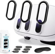 Resim 2 Pack Camera Lens Protector and 1 Build-in Lens Cover for Oculus Meta Quest 3 Accessories, 9H Hardness Tempered Glass, Anti-Scratch, High Definition, Case Friendly, Black 