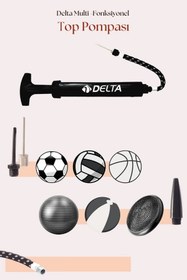 Resim Delta Top Pompası Futbol Basketbol Voleybol Hentbol Pilates Ve Bosu Topu Denge Diski Şişirme Pompası 