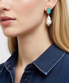 Resim PORTOFINO TURQUOISE BAROQUE PEARL EARRINGS 
