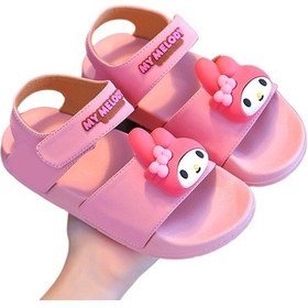 Resim Pembe Melody Kız Çocuk Sandaleti - Yazlık Yeni Tasarım 20 Cm Plaj Ayakkabısı Pembe 