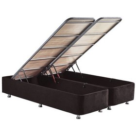 Resim Nironyatak Niron Ela Baza Ve Başlık Seti 200X200 Cm Çift Kişilik Siyah Kumaş 