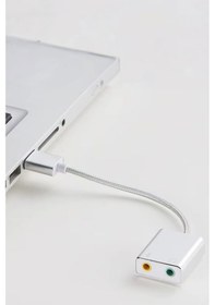 Resim Usb Harici Ses Kartı 3.5mm Mikrofon Ve Kulaklık Girişli Dönüştürücü Adaptör Laptop Bilgisayar Uyumlu 