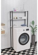 Resim Çamaşır Makinesi Üstü Düzenleyici Raf Banyo Dolabı Rafı Beyaz 