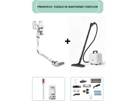 Resim Pirantech ES-330 Pro Dikey Süpürge & CB-105A Profesyonel Buharlı Temizleyici 