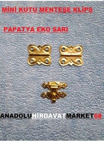 Resim Dekoratif Mini Tavla ve Kutu Menteşe Tavla Klips Sarı 10 Takım 