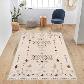 Resim Rovigo Dijital Baskı Yıkanabilir Kaymaz Taban Salon Halısı RVG1016, Bej, 180 x 250 