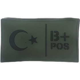 Resim eser askeri malzeme B+ pozitif kan grubu silikon peç çıtlı kol arması 