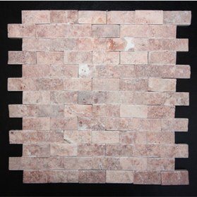 Resim MYM Mermer Yapı Market Tasarım Kırmızı Traverten Patlatma Mozaik 