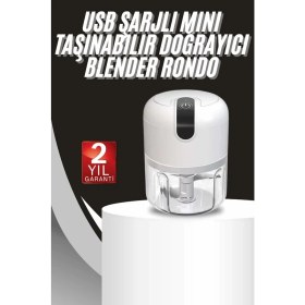 Resim Mini Doğrayıcı Rondo Taşınabilir Mini El Blender Paslanmaz Çelik - HS3757-7998 