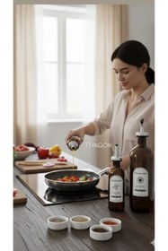 Resim ttvagon Sızdırmaz Yağdanlık Set/ 2 adet MİDİ-MİNİ Yağdanlık Yağlık Ayçiçicek Zeytinyağı 20-25 cm 