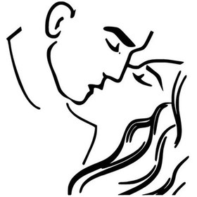 Resim Çizgisel Çift - Araç, Oto, Laptop, Duvar Uyumlu Sticker 50 50 Cm 