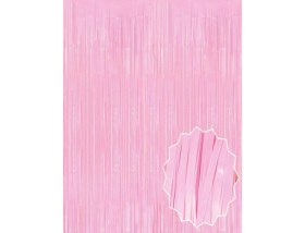 Resim Soft Pembe Püsküllü Kapı Perdesi 