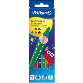 Resim Pelikan Kuru Boya Kalemi Silverino Jumbo Üçgen 6 Lı 700610 