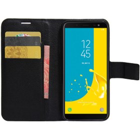 Resim Microsonic Cüzdanlı Deri Samsung Galaxy J6 Kılıf Siyah 