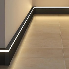 Resim LED'li Süpürgelik Profili - 100MM / SİYAH 