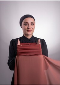 Resim Hürrem Bone Taba Pratik Hazır Geçmeli Şal Şifon Boru Boneli 3001_33 