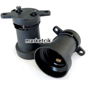 Resim E27 Siyah İğneli Tavukçu Duy. Seyyar Bahçe Aydınlatma Duyu 