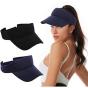 Resim Açık Butik Unisex Uv Koruyucu Sporcu Plaj Vizör Şapka 2 Li Set 