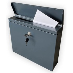 Resim Veta Metal Dekoratif Posta Kutusu-Antrasit 