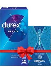 Resim Durex Klasik Prezervatif 10'lu + Humanlife 5 Gr X 10 Doğal Kayganlaştırıcı Jel Lubricant 