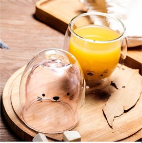 Resim Sevimli Kedi Çidarlı Cam Bardak Siyah 