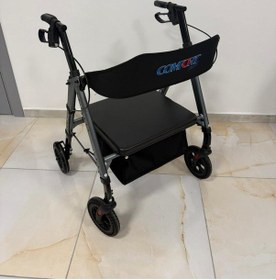 Resim Comfort Obez Geniş Kilolu Hasta Yürüteçi Alüminyum Rolatör Tekerlekli Yürüteç Frenli 