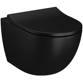 Resim 7748b083-0559 VitrA Sento Rim-ex Kanalsız Asma Klozet, Mat Siyah 