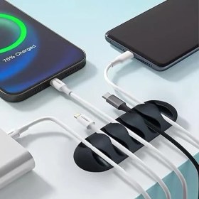 Resim 16 Adet Kordon Tutucu Siyah Kendinden Yapışkanlı Kordon Klipleri Masa Kablo Yönetimi Ev Veya Ofis Için 