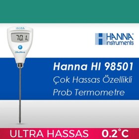 Resim Sevgift Hanna HI98501 Çok Hassas Problu Termometre 0.2ºC 