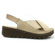 Resim Marine Shoes Hakiki Deri Kadın Sandalet Bej 86 018 
