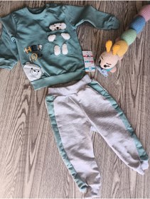 Resim karacon baby Ayıcıklı Mintyeşili Alt Üst Takım 
