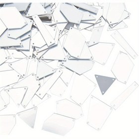 Resim 120 adet Karışık Ayna Dikiş Boncuk Akrilik Düzensiz Ayna Gevşek Boncuklar DIY Aynalı Taşlar Kıyafetler Çantalar Ayakkabılar Dikiş Boncukları Dans Partisi Aksesuarı Mozaik Karo El Sanatları Ayna Kristali 