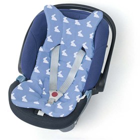 Resim Deux Lapins %100 Pamuk Puset ve Oto Koltuk Minderi - Mono Lapin Royal Blue 