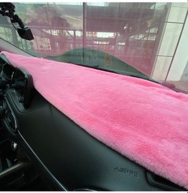 Resim Yumuşak Tüylü Oto Torpido Bagaj Üstü Örtü Peluş Halı Şeker Pembe 130x40cm 